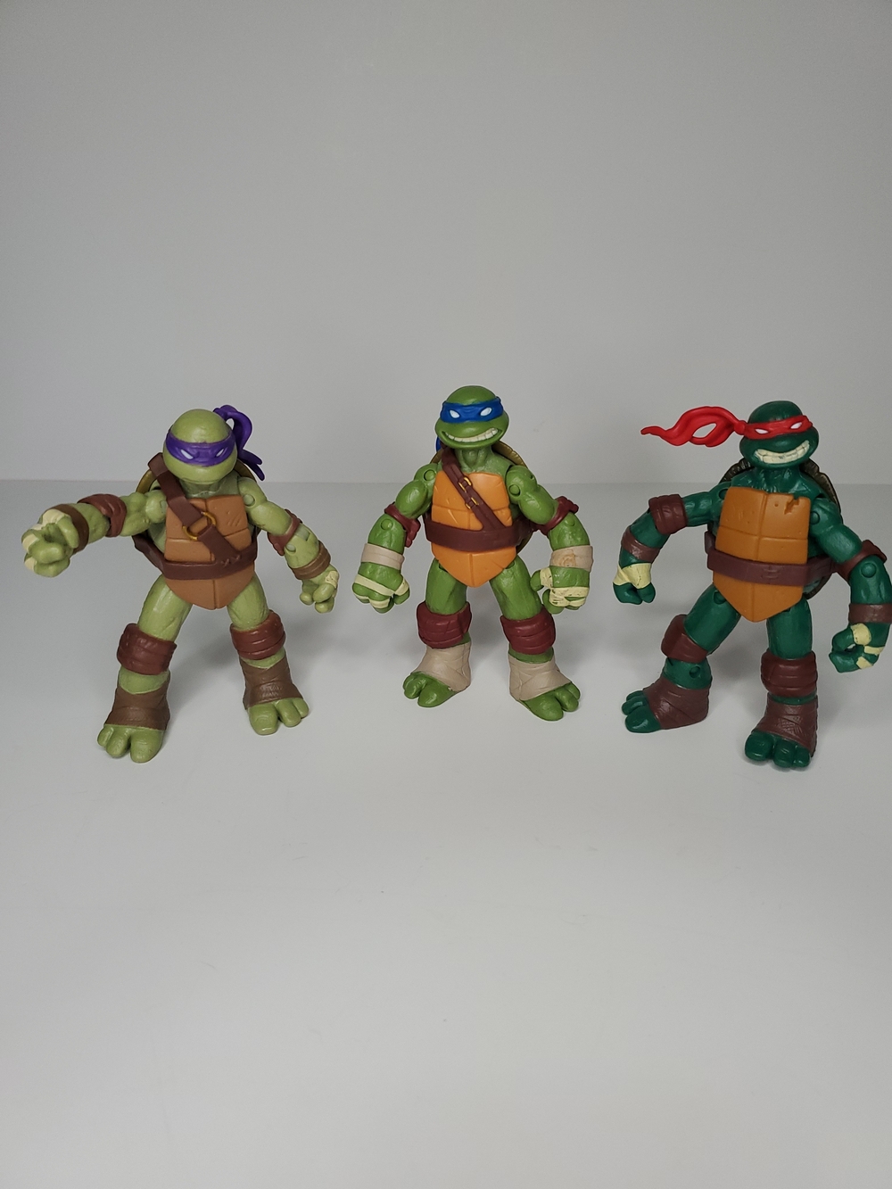 2012 Playmates Toys Teenage Mutant Ninja Turtles Leonardo, Raphael, Donatello